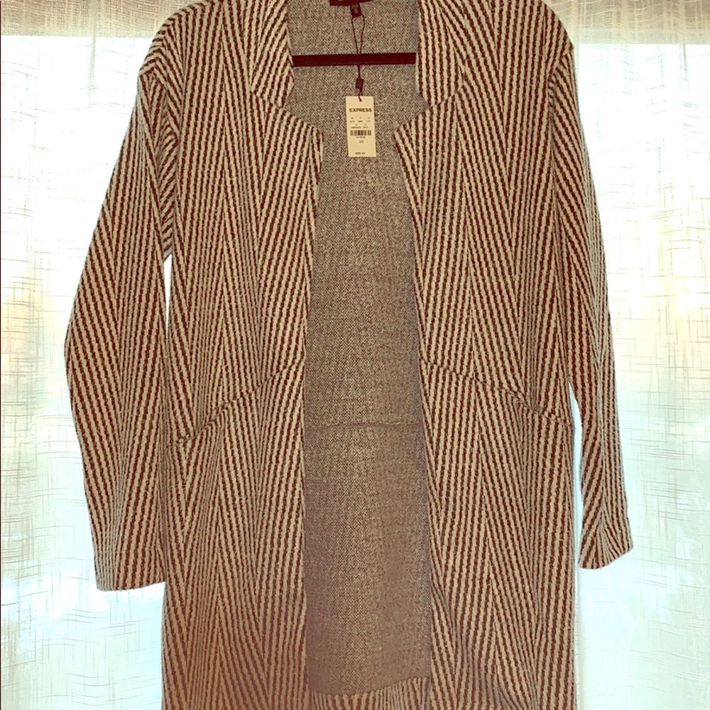 Chevron Tailored Knit Blazer